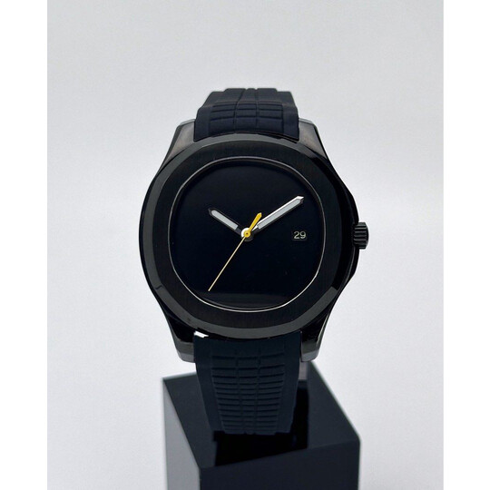 Custom Seiko Mod • Full Black Aquanaut w/ Yellow Seconds & Date • 42mm